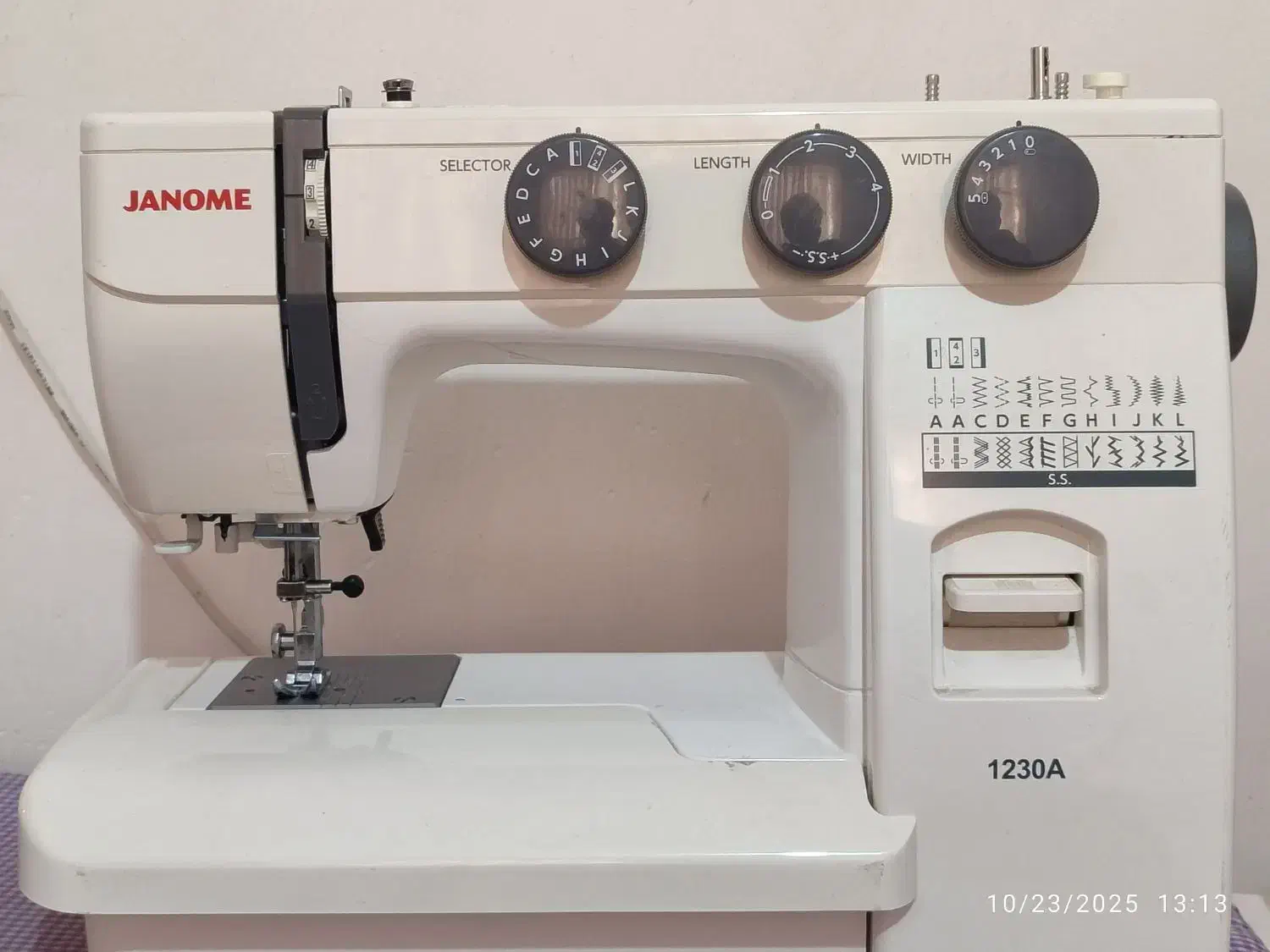 چرخ خیاطی ژانومه مدل ۱۲۳۰A|چرخ خیاطی و ریسندگی|رشت, پل تالشان|دیوار