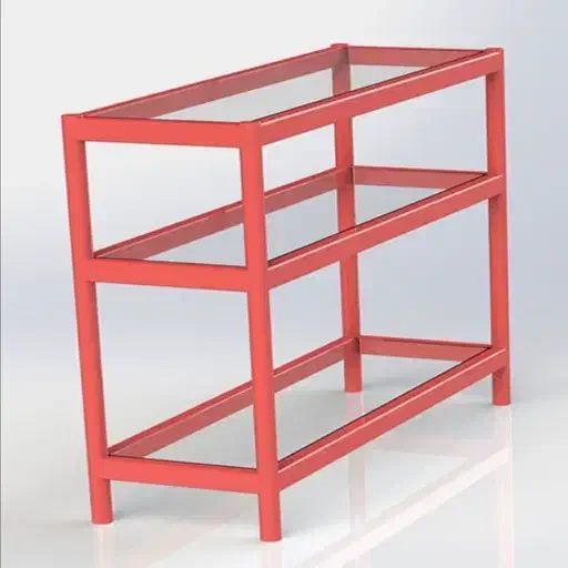 ویترین فلزی قرمز|بوفه، ویترین، کنسول|سقز, |دیوار