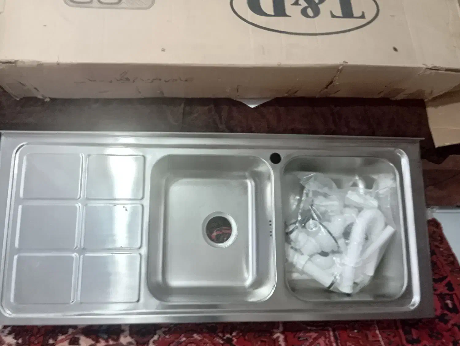 سینک استیل دو لنگه برند تی ان دی|مصالح و تجهیزات ساختمان|بناب, |دیوار