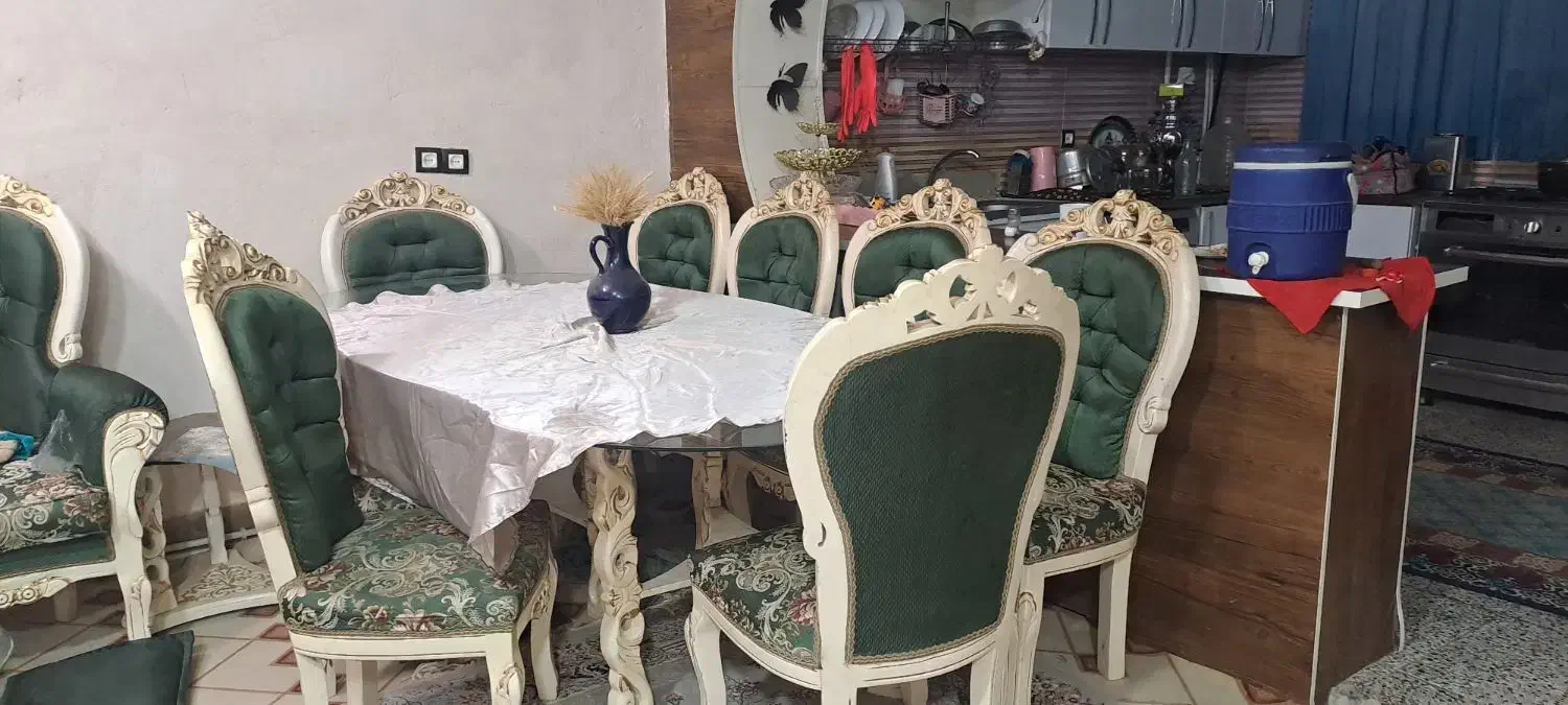 مبل ۹نفره با عسلی با میز ناهار خوری شیک|مبلمان خانگی و میز عسلی|کامیاران, |دیوار