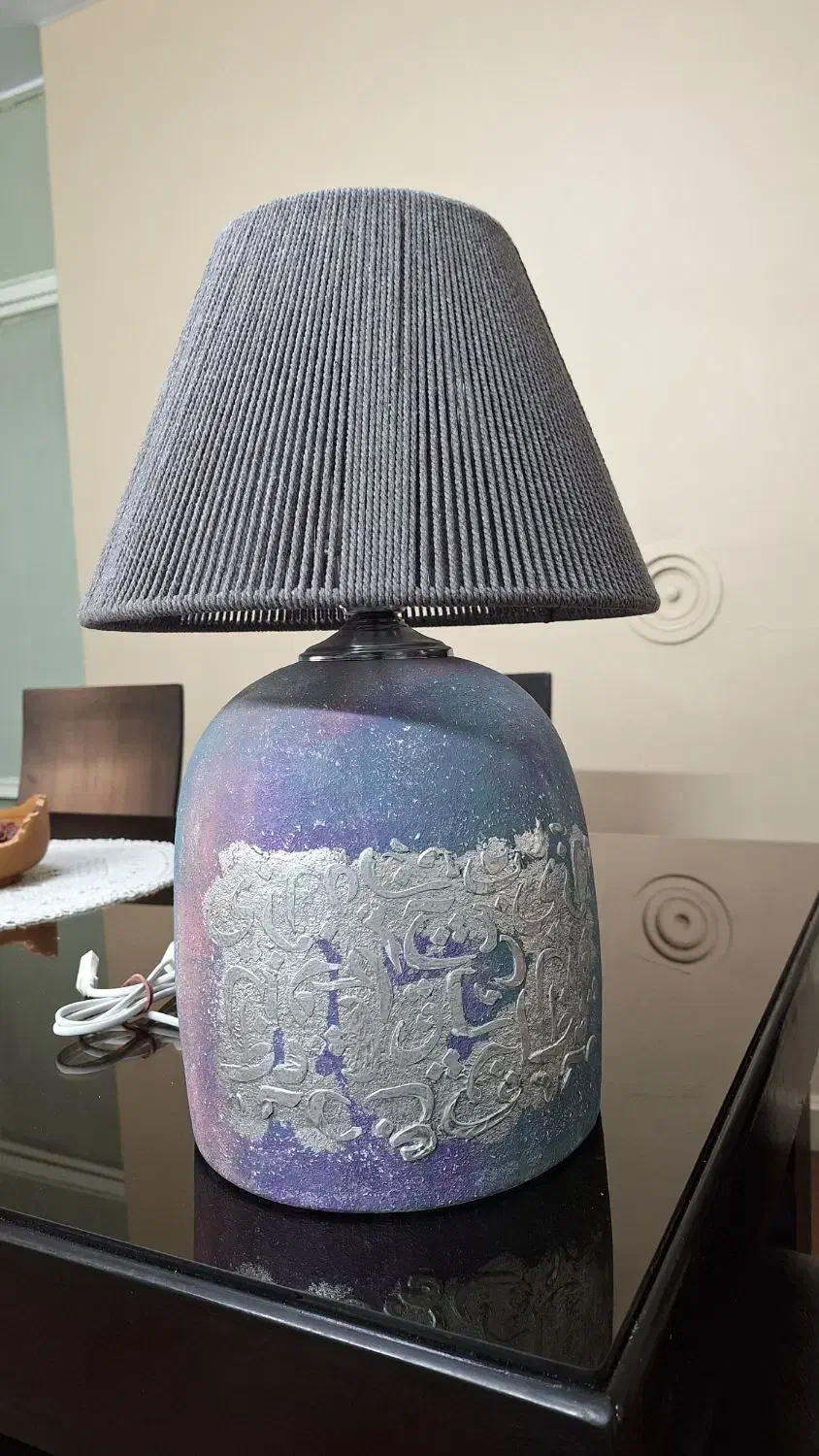 آباژور سفالی ژورنالی با رنگ و پتینه خاص|چراغ خواب و آباژور|تهران, دکتر هوشیار|دیوار