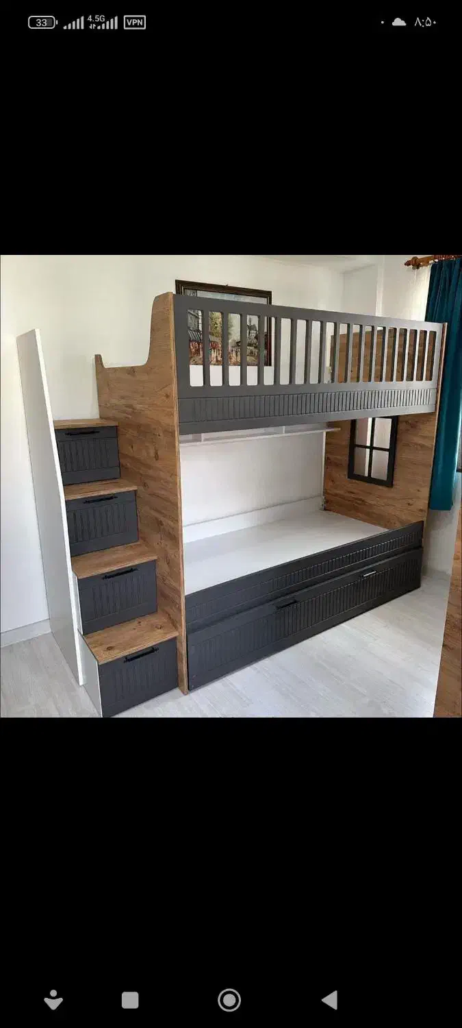 تخت خواب دو طبقه ام دی اف  ۲۷ میلیون|تخت و سرویس خواب|تبریز, |دیوار