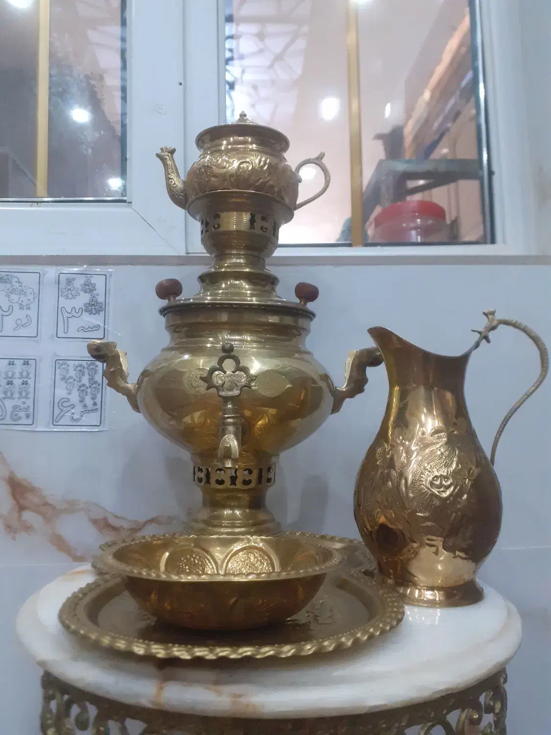 سماورذغالی برنجی برنزی اصل کاملن سالم استفاده نشده|سماور، چایساز، قهوهساز|قدس, شهرقدس|دیوار