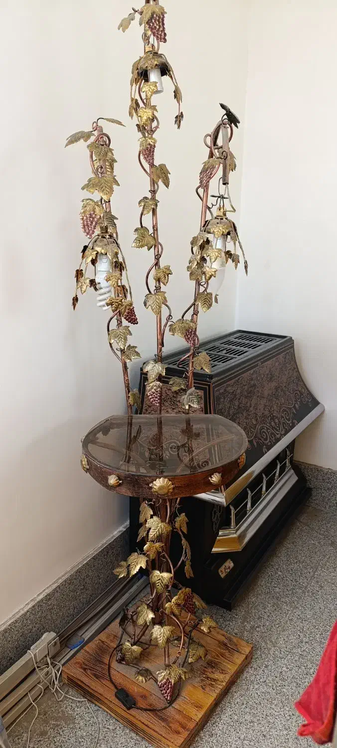 جا تلفنی و چراغ شب بسیار شیک با سه شعله|چراغ خواب و آباژور|تبریز, |دیوار