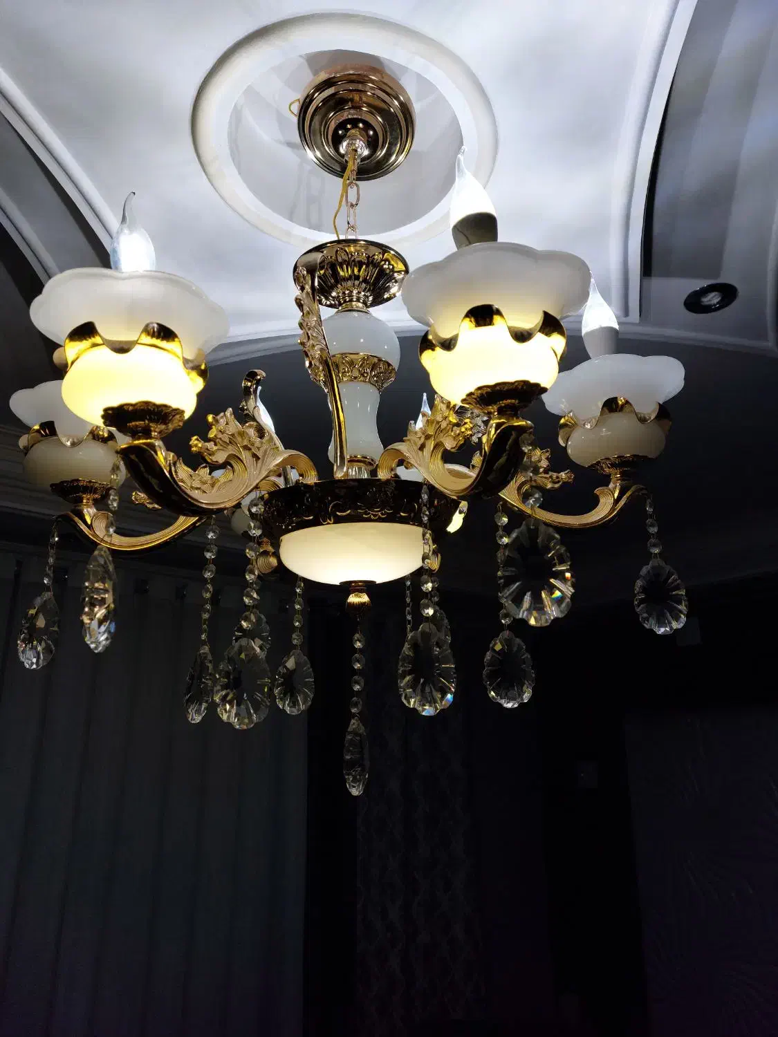 لوستر ۶ شعله دو عدد|لوستر و چراغ آویز|سمنان, |دیوار