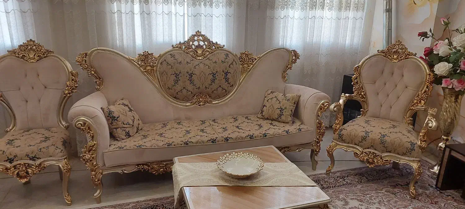 مبل استیل ۹ نفره|مبلمان خانگی و میز عسلی|شاهین‌شهر, نظامی|دیوار