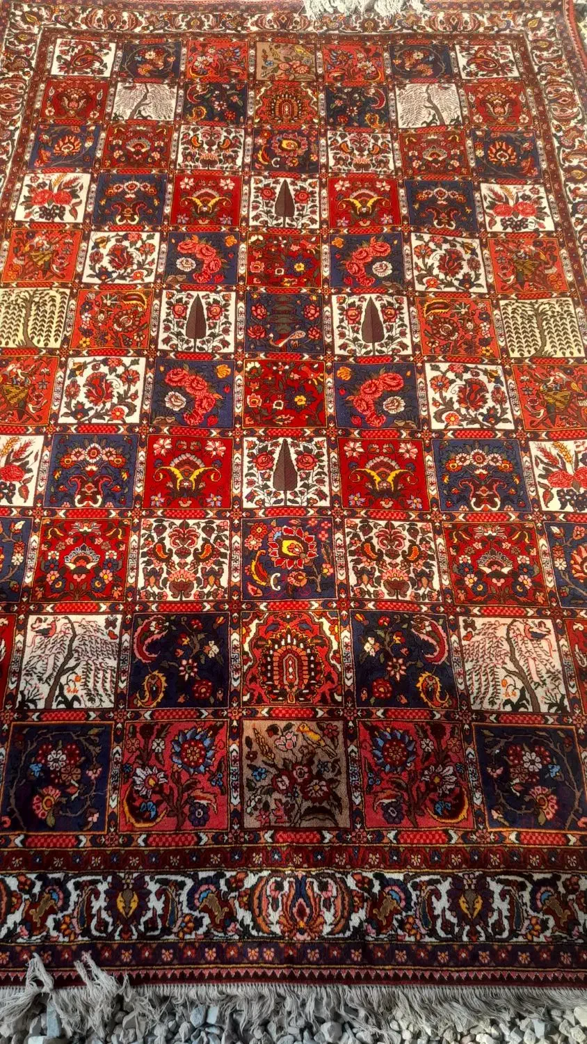 دوتخته ۶متری ریزبافت بارده|فرش|اصفهان, نقش جهان|دیوار