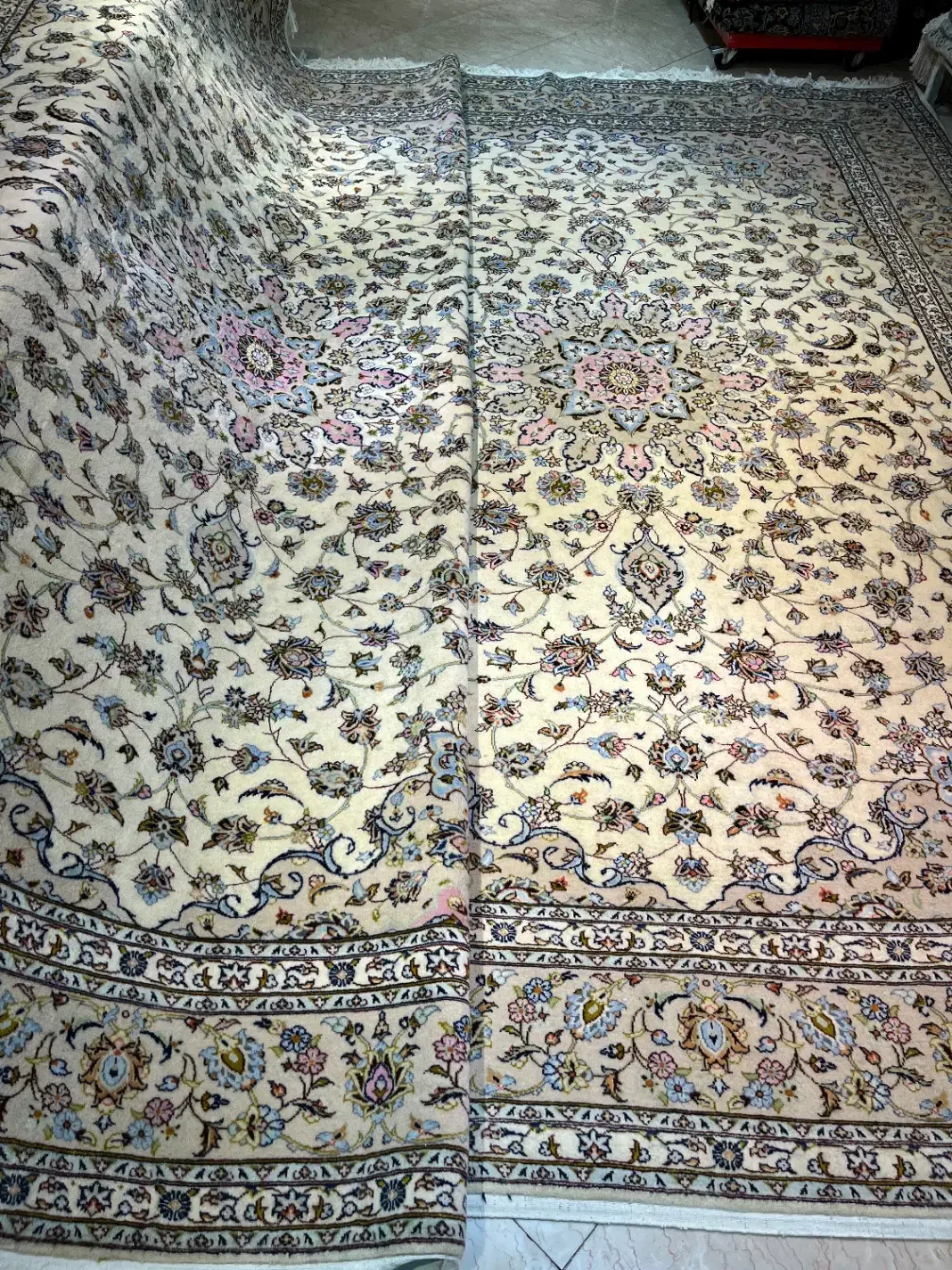 جفت ۱۲ متری کاشان کرم گوشتدار سلامت دستبافت|فرش|تهران, مولوی|دیوار