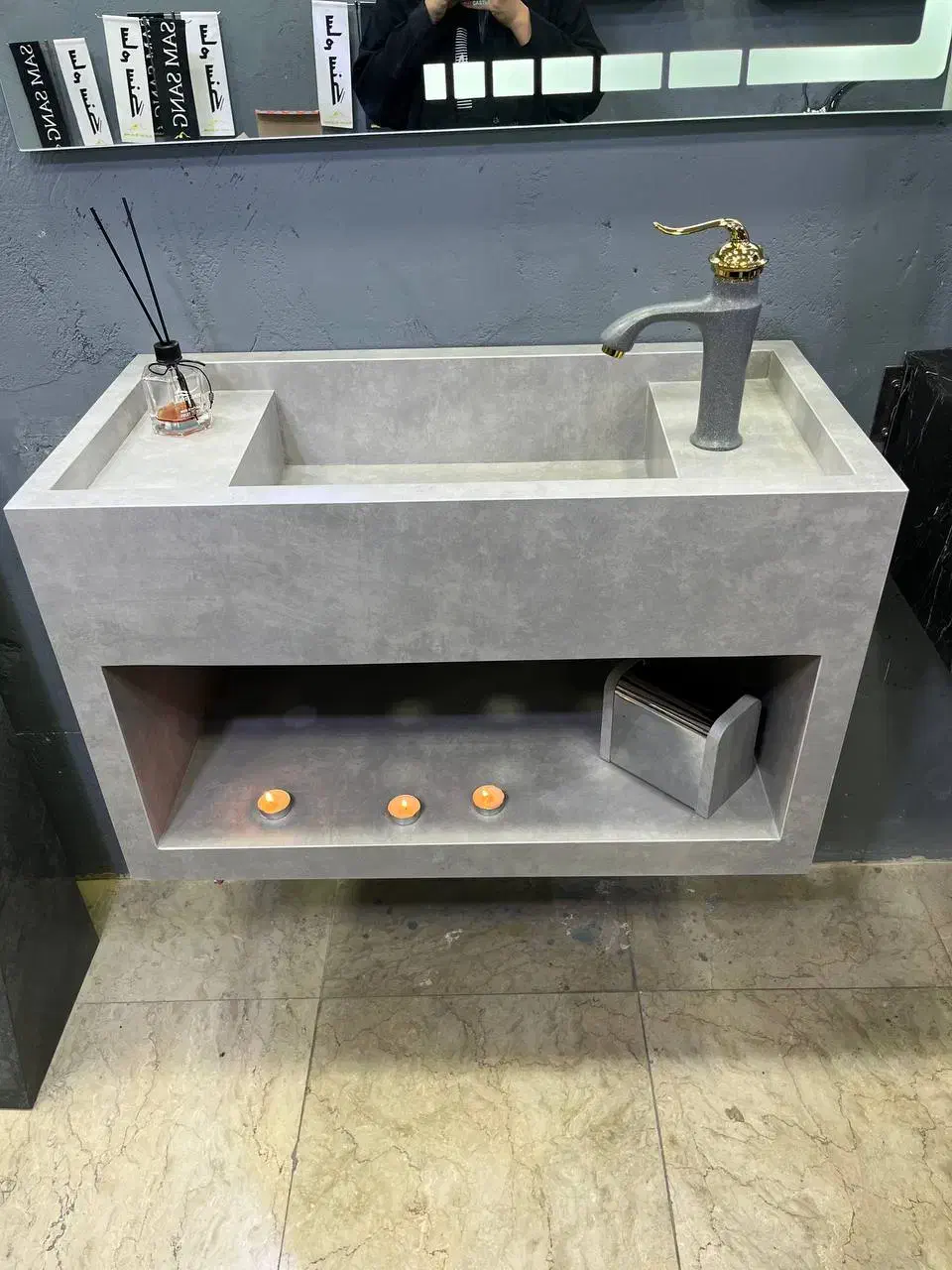 روشویی طوسی شلف دار|لوازم سرویس بهداشتی|اصفهان, سرچشمه|دیوار