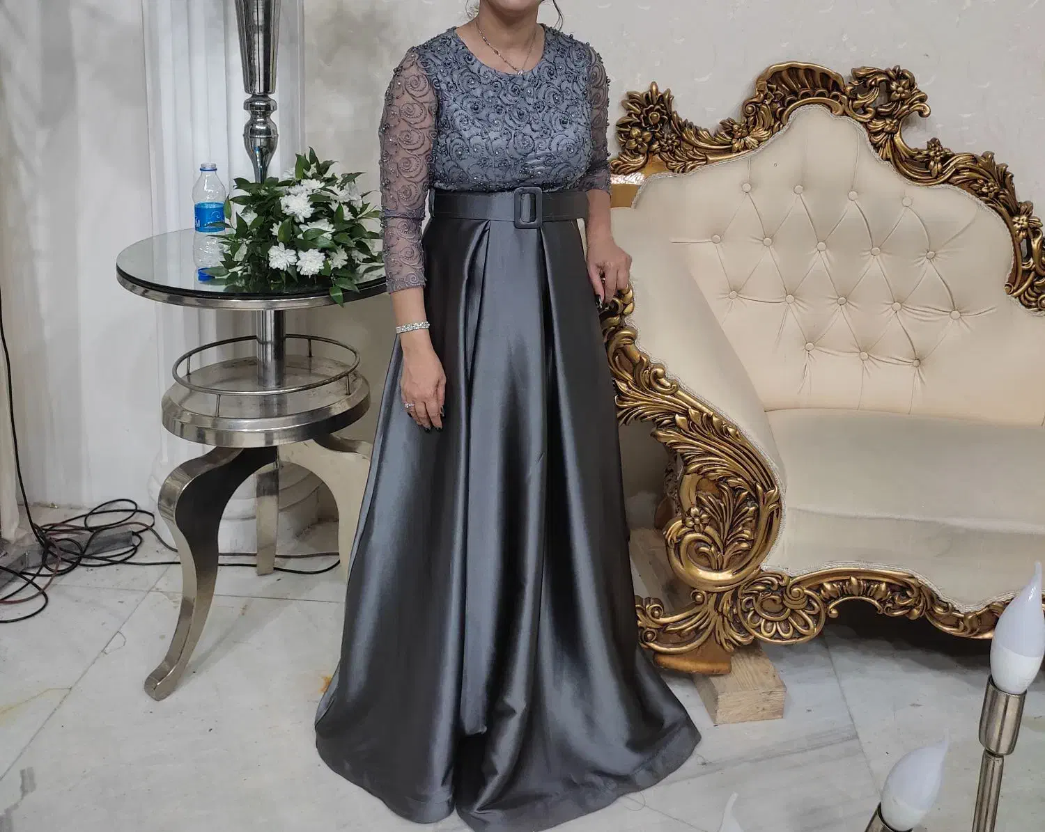 پیراهن مجلسی طوسی ساتن سایز38|لباس|لاهیجان, شهید آوینی|دیوار