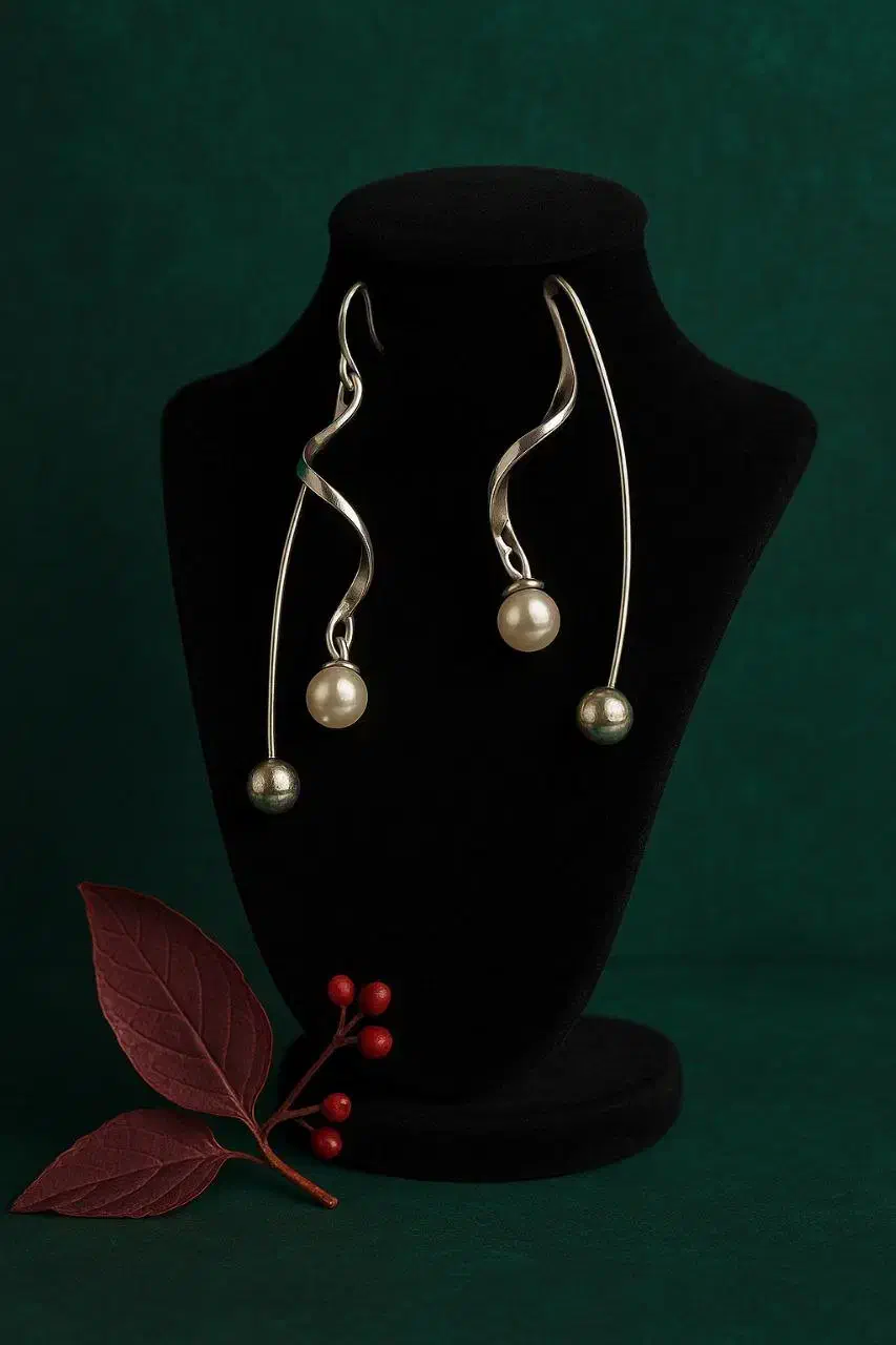 گوشواره مرواریدی نقره|بدلیجات|نیشابور, فردوسی جنوبی|دیوار