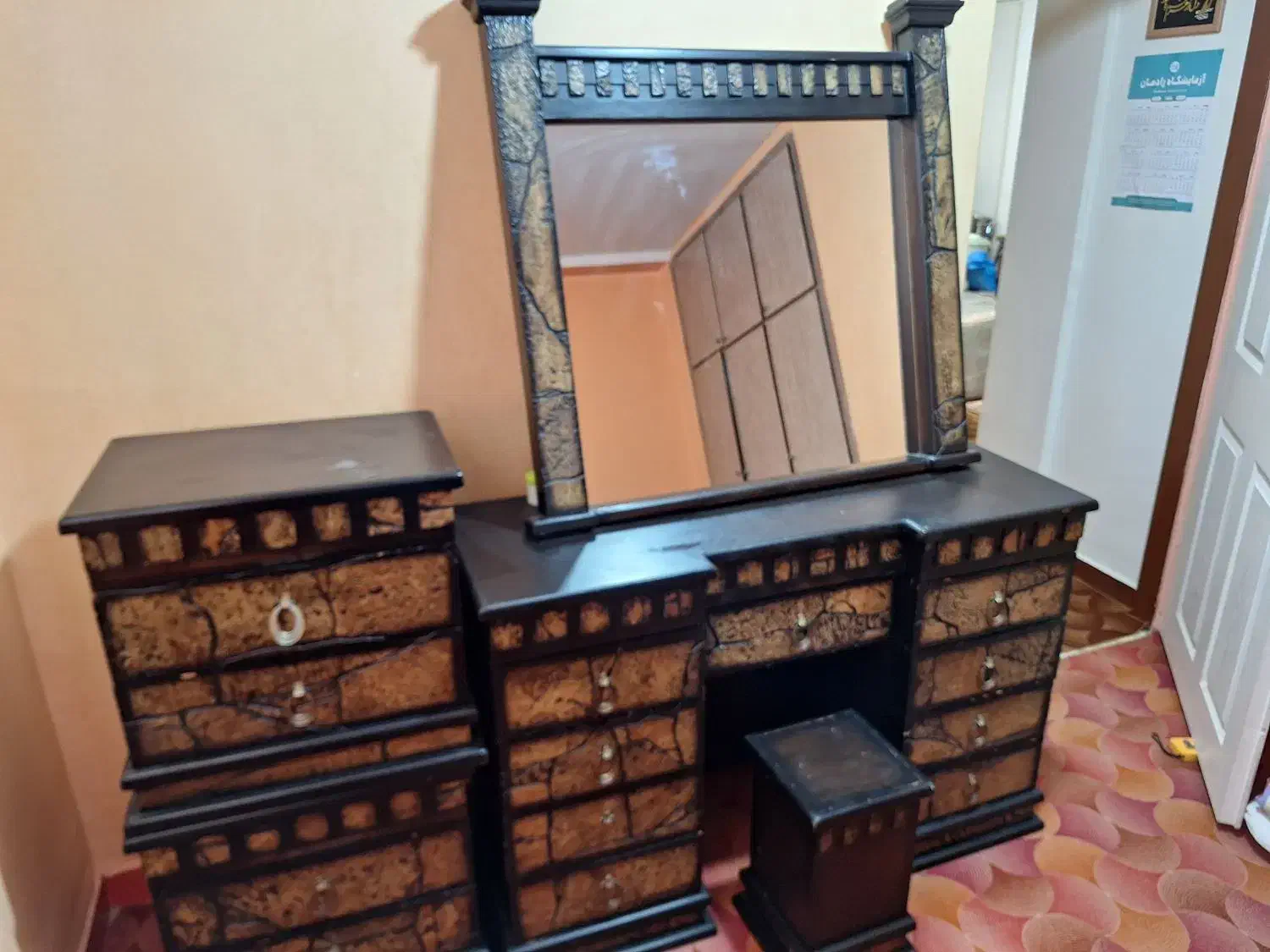 سرویس خواب دو نفره  طرح ورساج|تخت و سرویس خواب|مسجد سلیمان, |دیوار