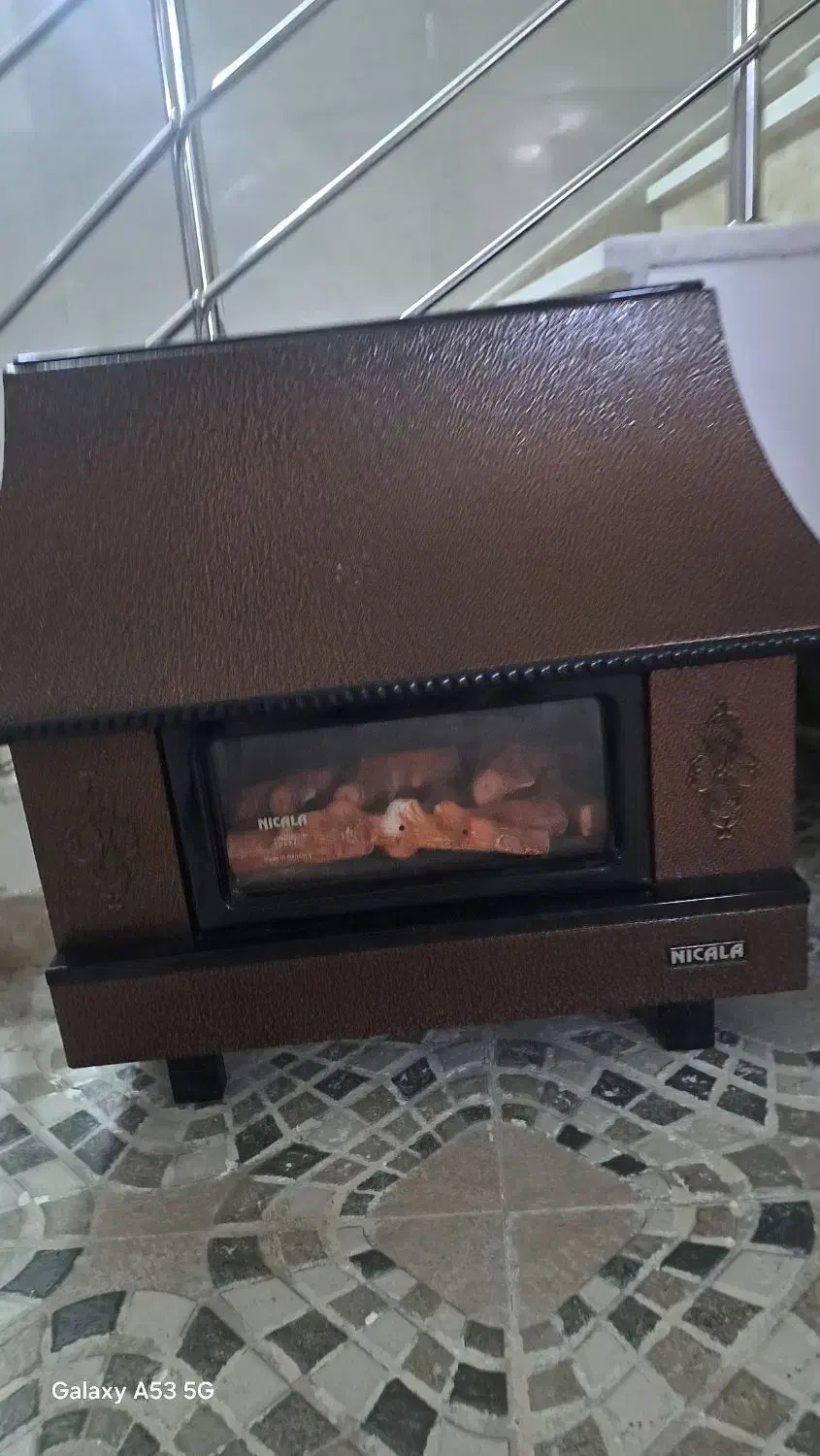 بخاری طرح شومینه در حد نوو|بخاری، هیتر، شومینه|لنگرود, |دیوار