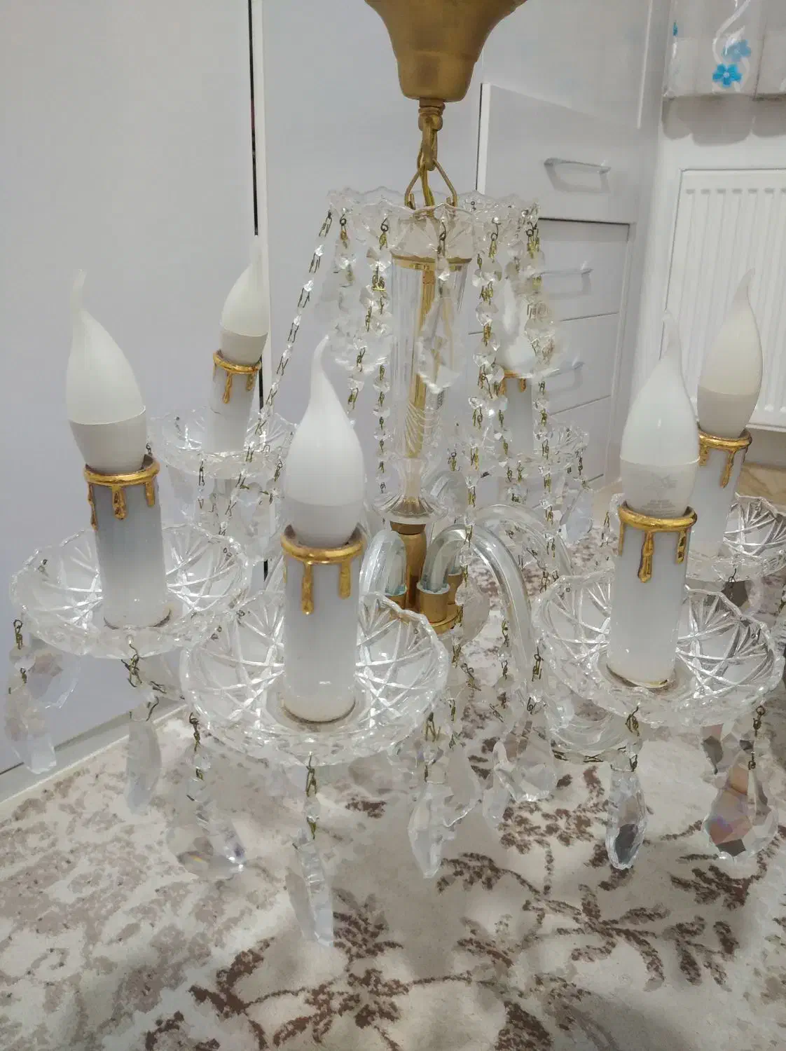 لوستر کریستالی سالم|لوستر و چراغ آویز|سنندج, |دیوار