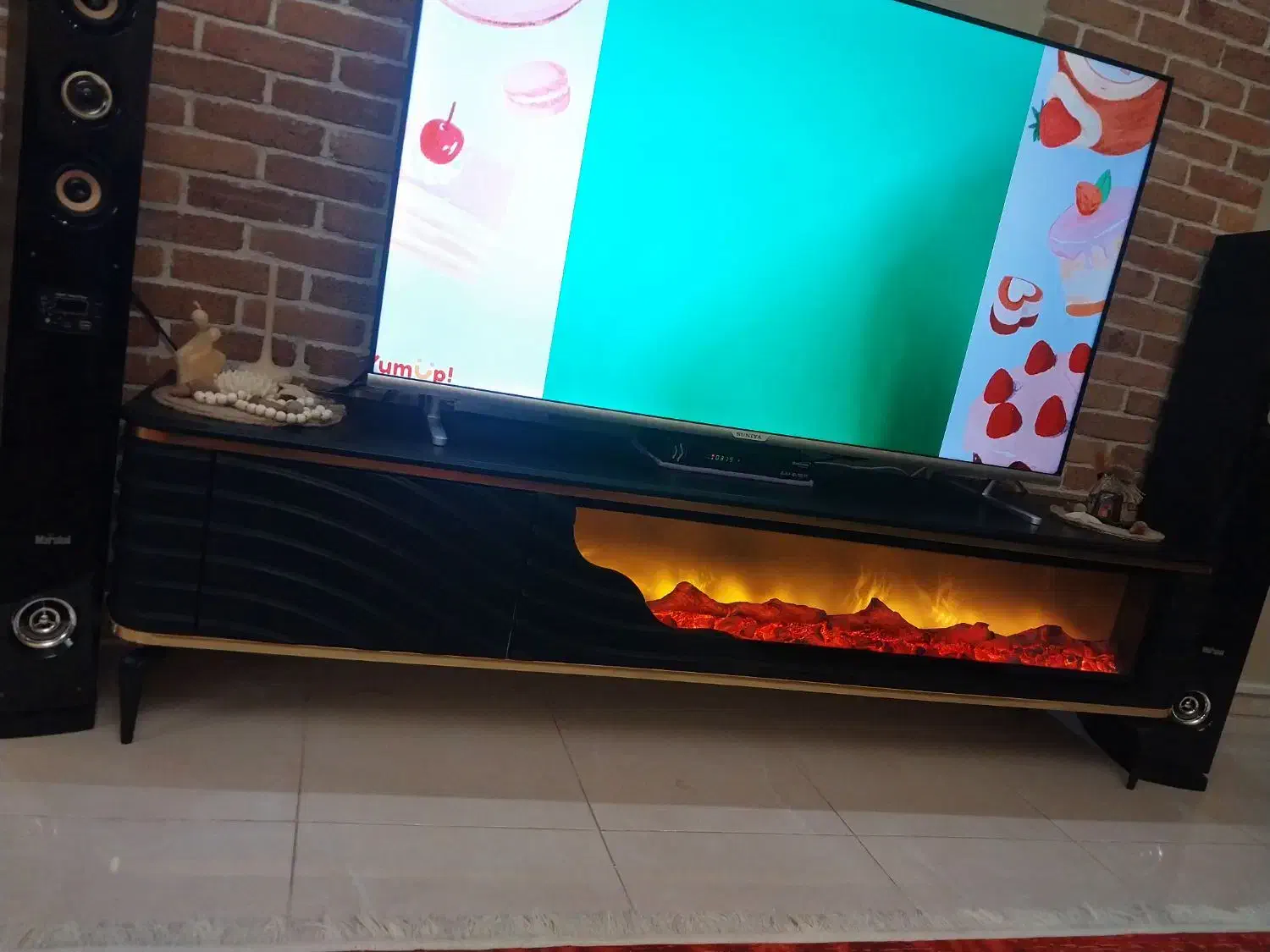 میز تی وی شومینه دار|میز تلویزیون|محمدیه-قزوین, |دیوار