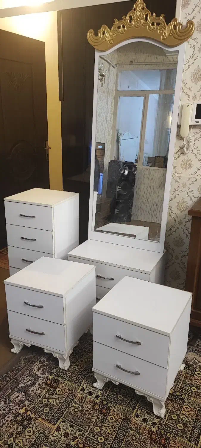 کمد فایل چهار کشور آینه قدی پاتختی دوکشو تخت|جاکفشی، کمد، دراور|کرمانشاه, |دیوار