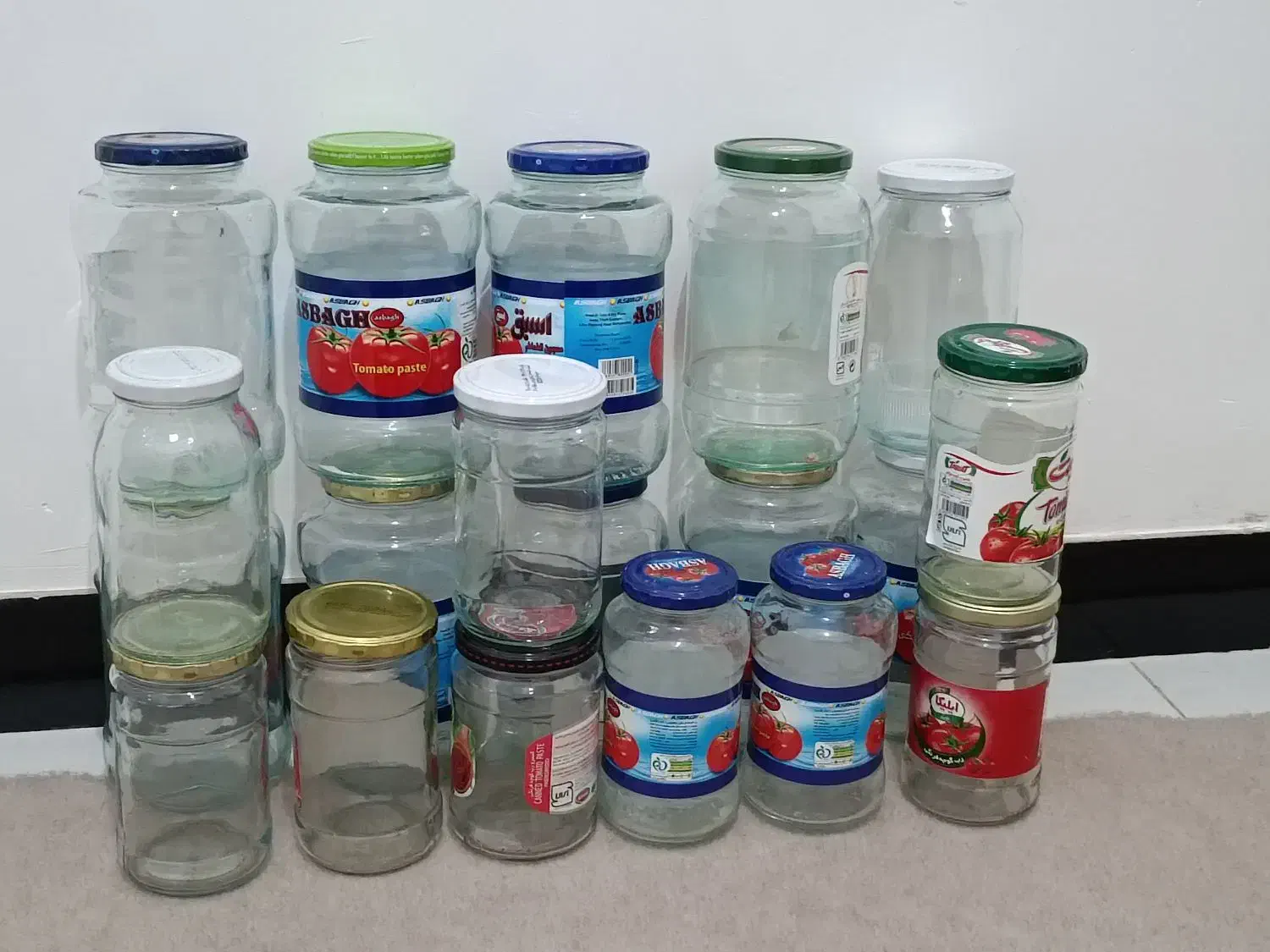 جا حبوبات جا ادویه شیشه|ظروف نگهدارنده، پلاستیکی، یک‌بارمصرف|مریوان, |دیوار