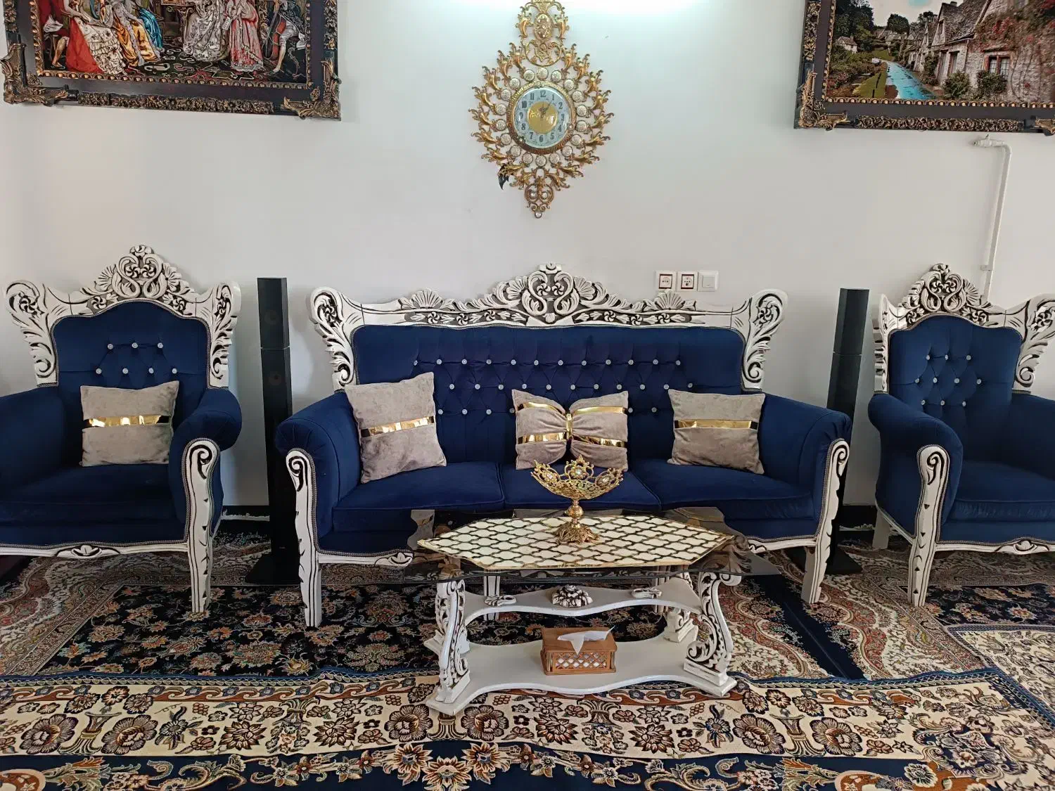 مبل سلطنتی نه نفره|مبلمان خانگی و میز عسلی|بروجرد, |دیوار