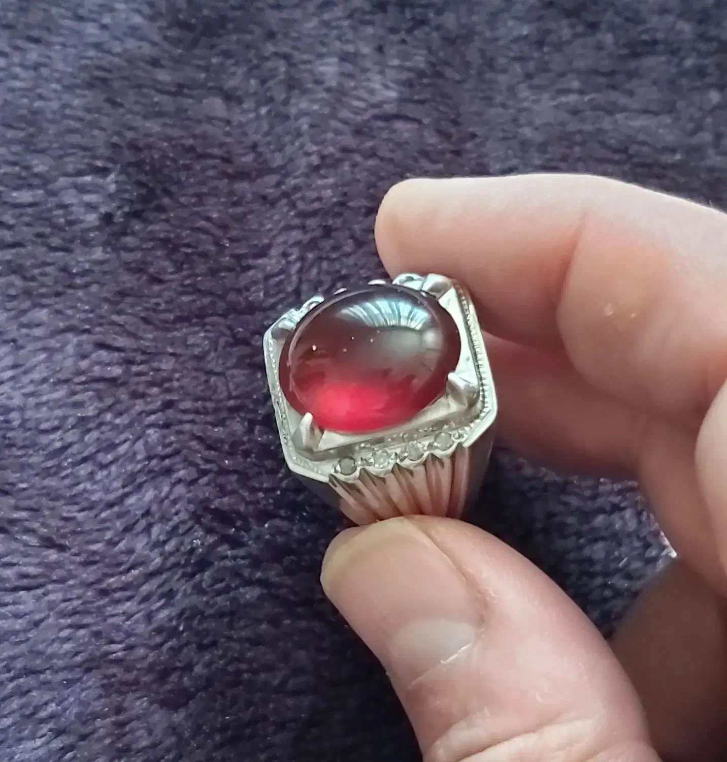 ۲عدد انگشتر نقره با سنگ گارنت و یاقوت سرخ|جواهرات|تهران, امیریه|دیوار