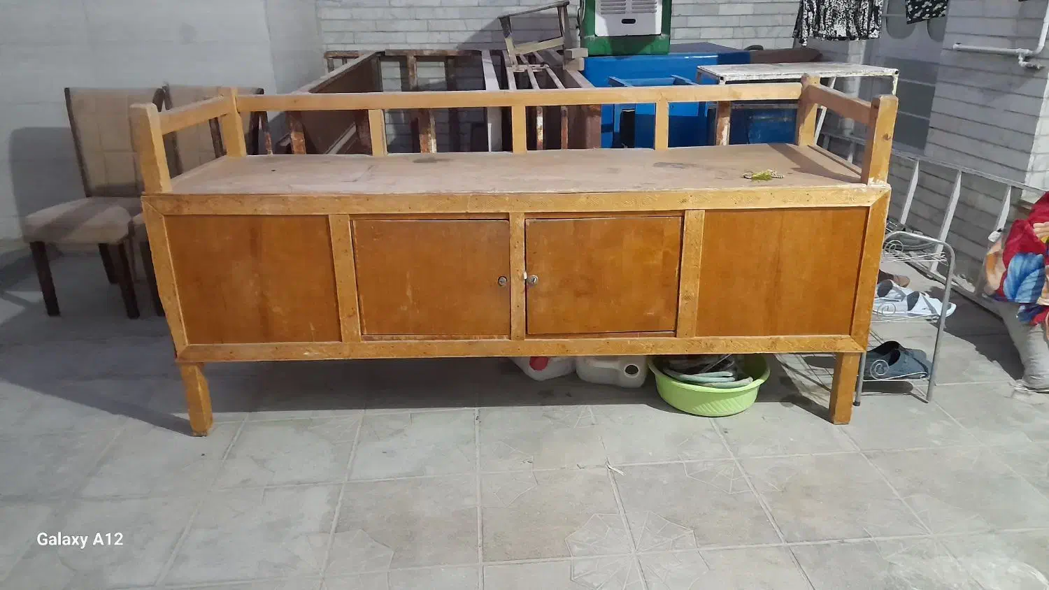 کمد و زیر باری چوبی بزرگ|جاکفشی، کمد، دراور|داراب, |دیوار