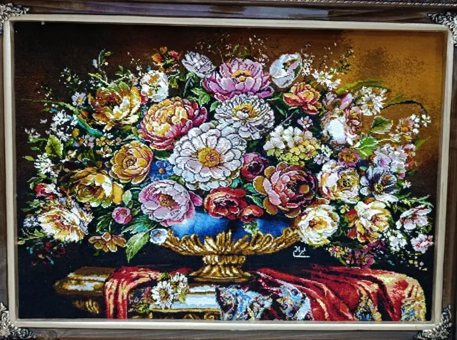 تابلو فرش دستبافت گل/فروشگاه ماندگار نقد و اقساط|تابلو فرش|تهران, لویزان|دیوار