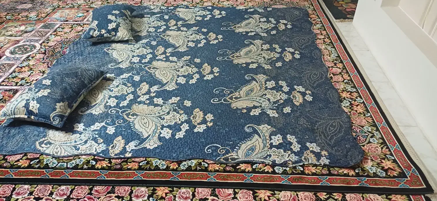 روکش تخت خواب ۲نفره .طرح گلدوزی درجه۱|سرویس روتختی|اشتهارد, |دیوار