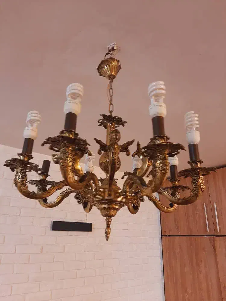 دوعدد لوستر برنز مدل فرشته ۸ شاخه و ۶ شاخه|لوستر و چراغ آویز|تهران, افسریه جنوبی|دیوار