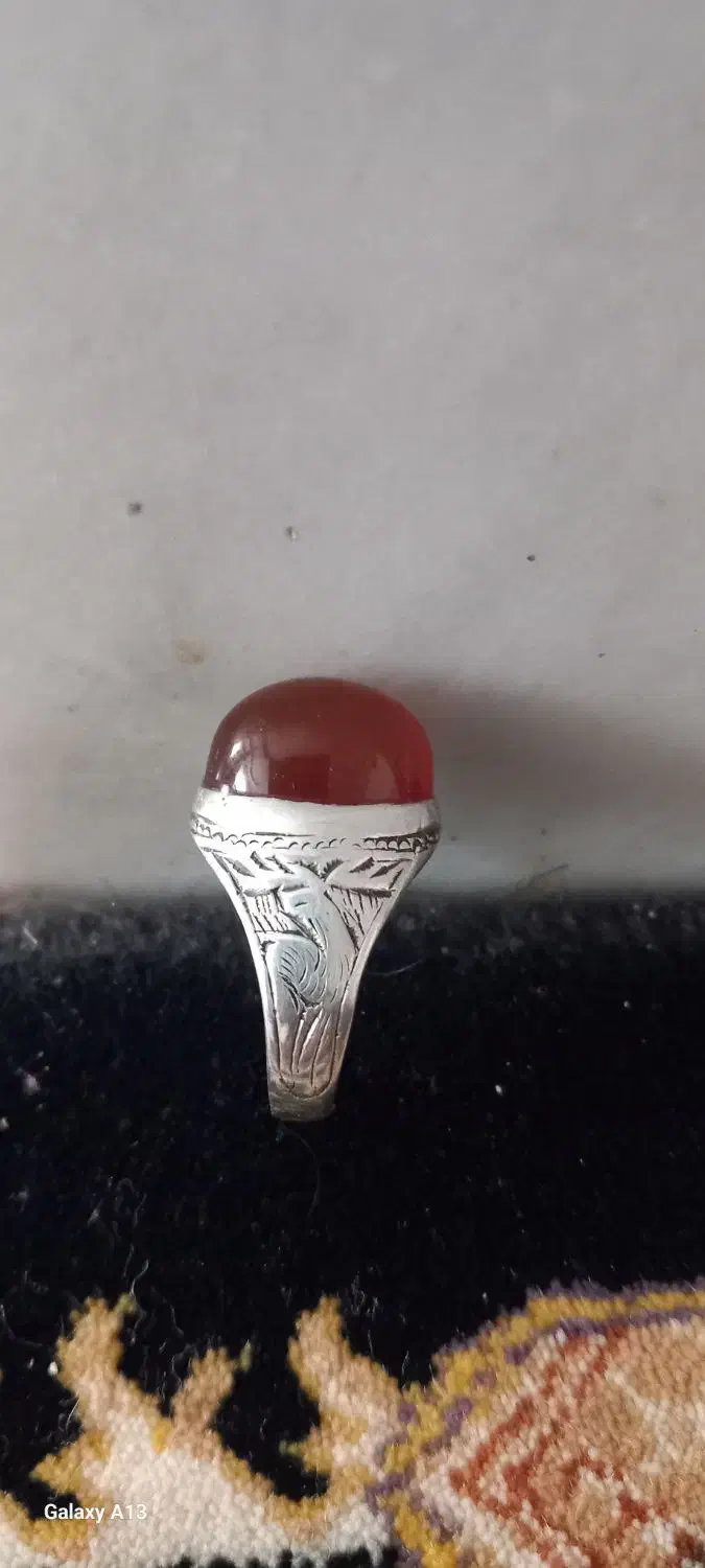 انگشتر رکاب نقره سنگ عقیق|جواهرات|کاشان, کوی اداره گاز|دیوار