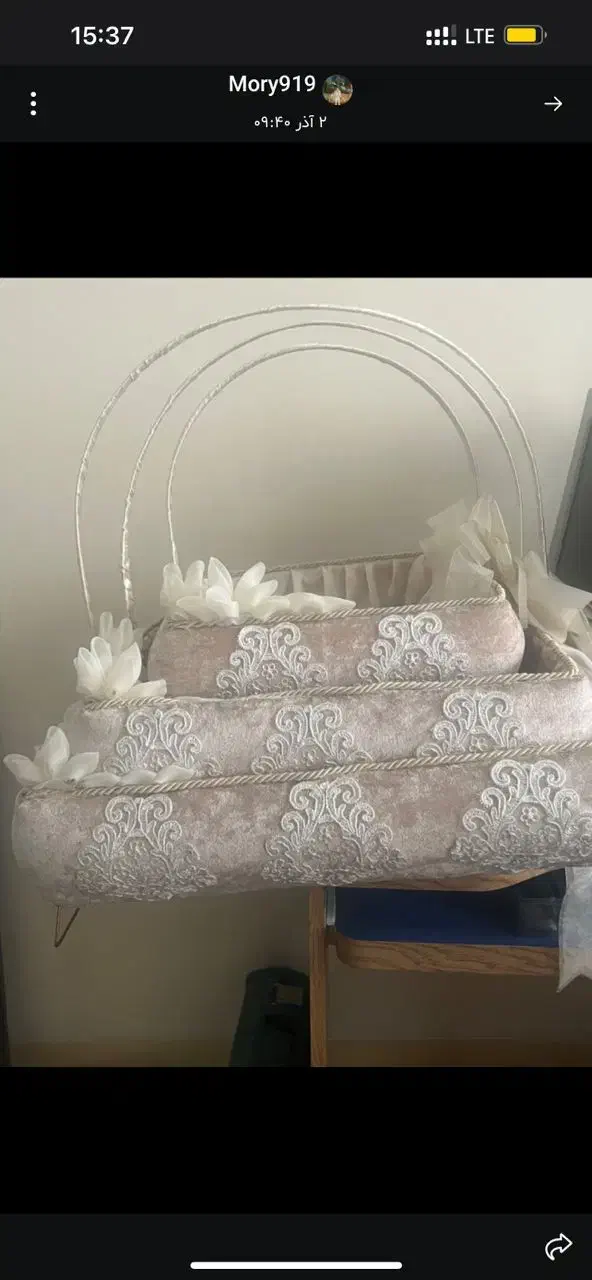 ۳تا سبد مخمل به همراه جای حلقه وقندساب|صنایع دستی و سایر لوازم تزئینی|ری, حمزهآباد|دیوار