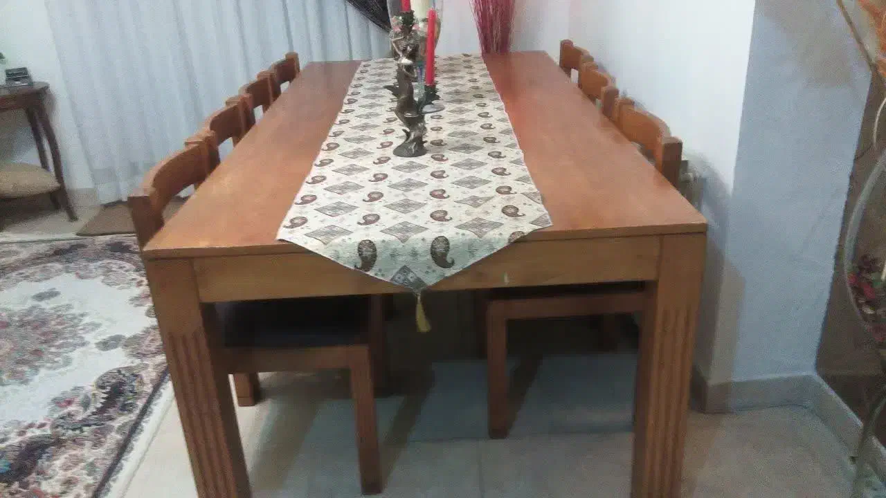 میز ناهار خوری چوب گردو|میز و صندلی غذاخوری|بابلسر, |دیوار