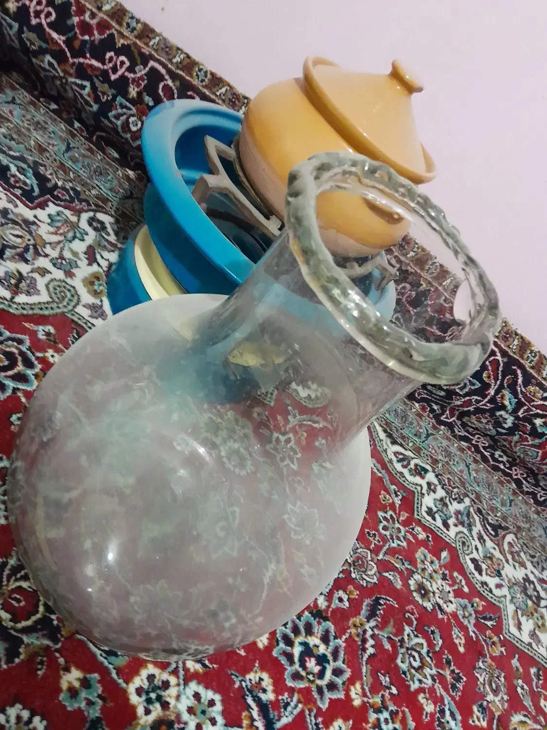 خمره شیشه ای قدیمی|صنایع دستی و سایر لوازم تزئینی|قم, خاکفرج|دیوار