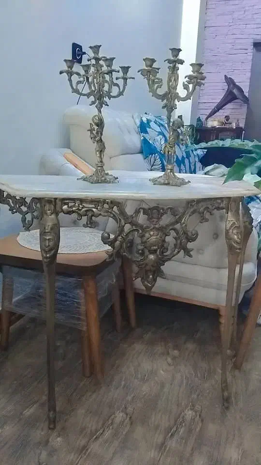 آینه شمعدون برنزی|بوفه، ویترین، کنسول|ساری, |دیوار