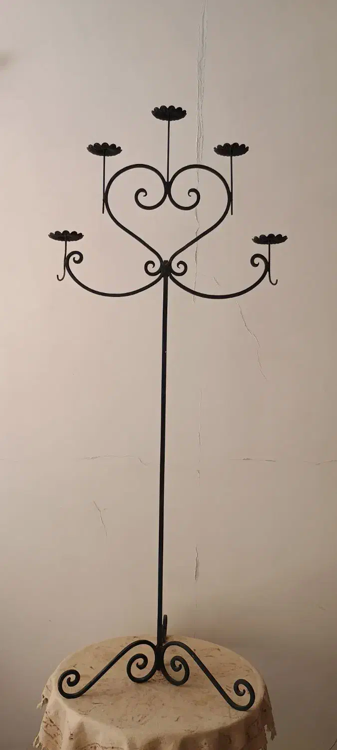 جا شمعی و جا گلدانی فرفورژه|صنایع دستی و سایر لوازم تزئینی|شاهینشهر, عطار|دیوار