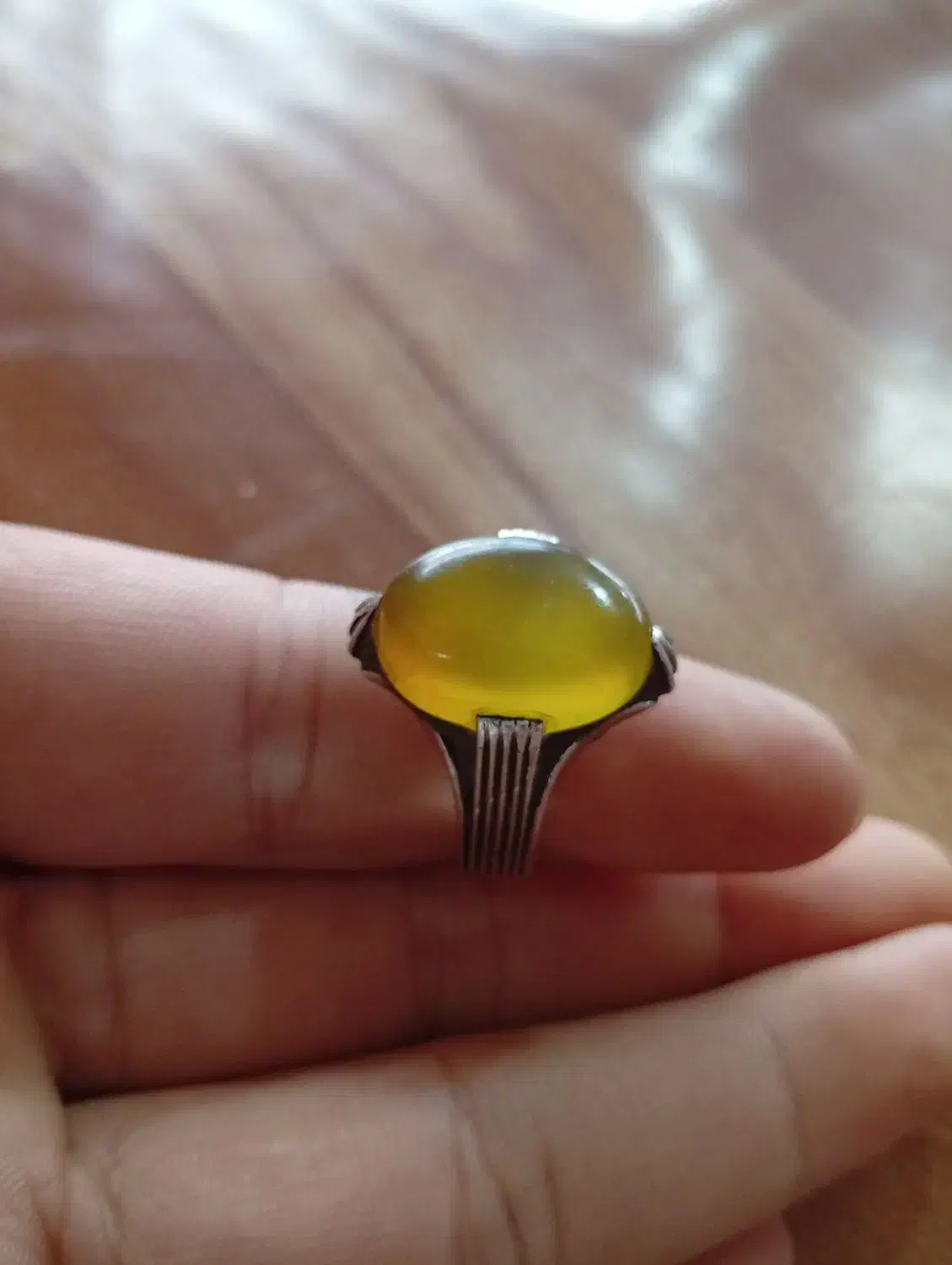 انگشتر نقره عقیق زرد اصل شرف‌الشمس|جواهرات|اردبیل, |دیوار