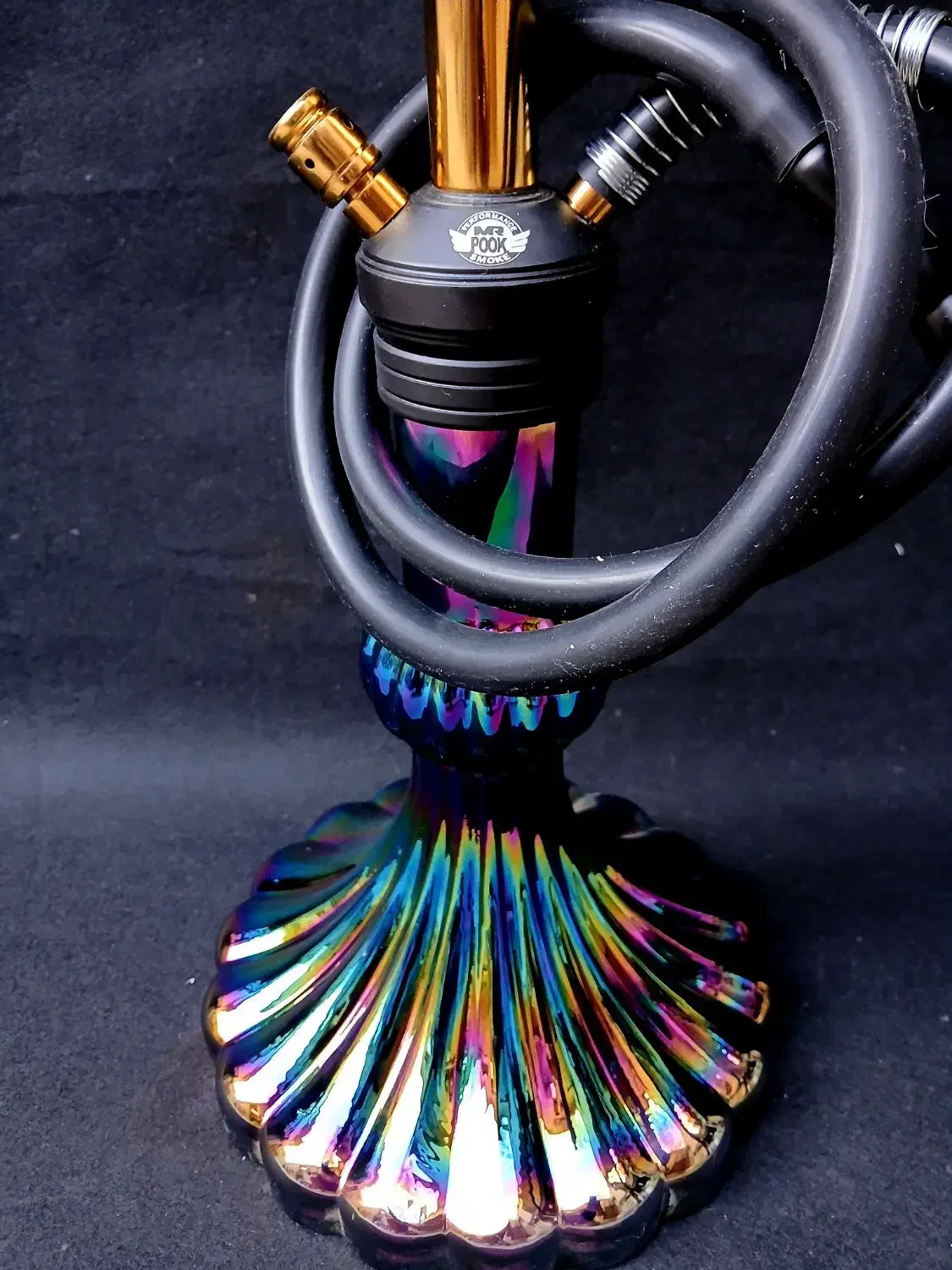 قلیان آکبند طلایی با شیشه هفت رنگ|زیورآلات و اکسسوری|ارومیه, |دیوار