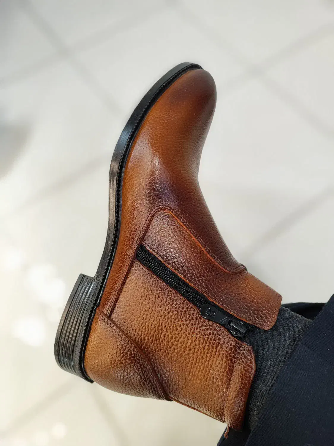 نیم بوت مردانه تمام چرم بغل زیپ(عسلی)|کیف، کفش، کمربند|تهران, یاخجی آباد|دیوار