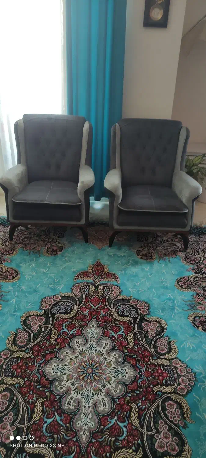 دوتخته فرش ۹ متری سالم سالم ۱۰۰۰شانه طرح ابریشم|فرش|رودهن, |دیوار