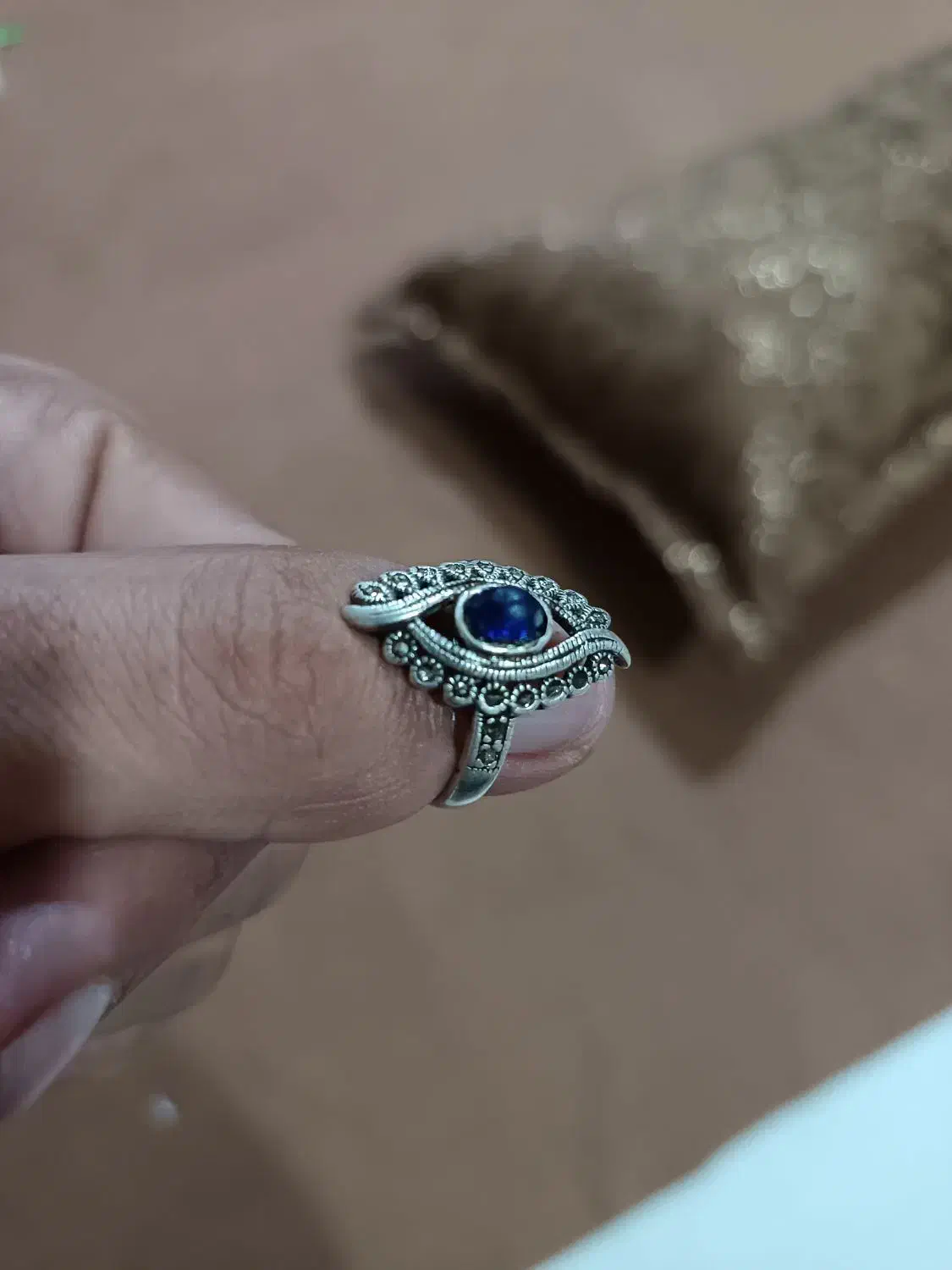 انگشتر نقره زنانه یاقوت کبود|زیورآلات و اکسسوری|پاکدشت, پاکدشت (مامازند)|دیوار