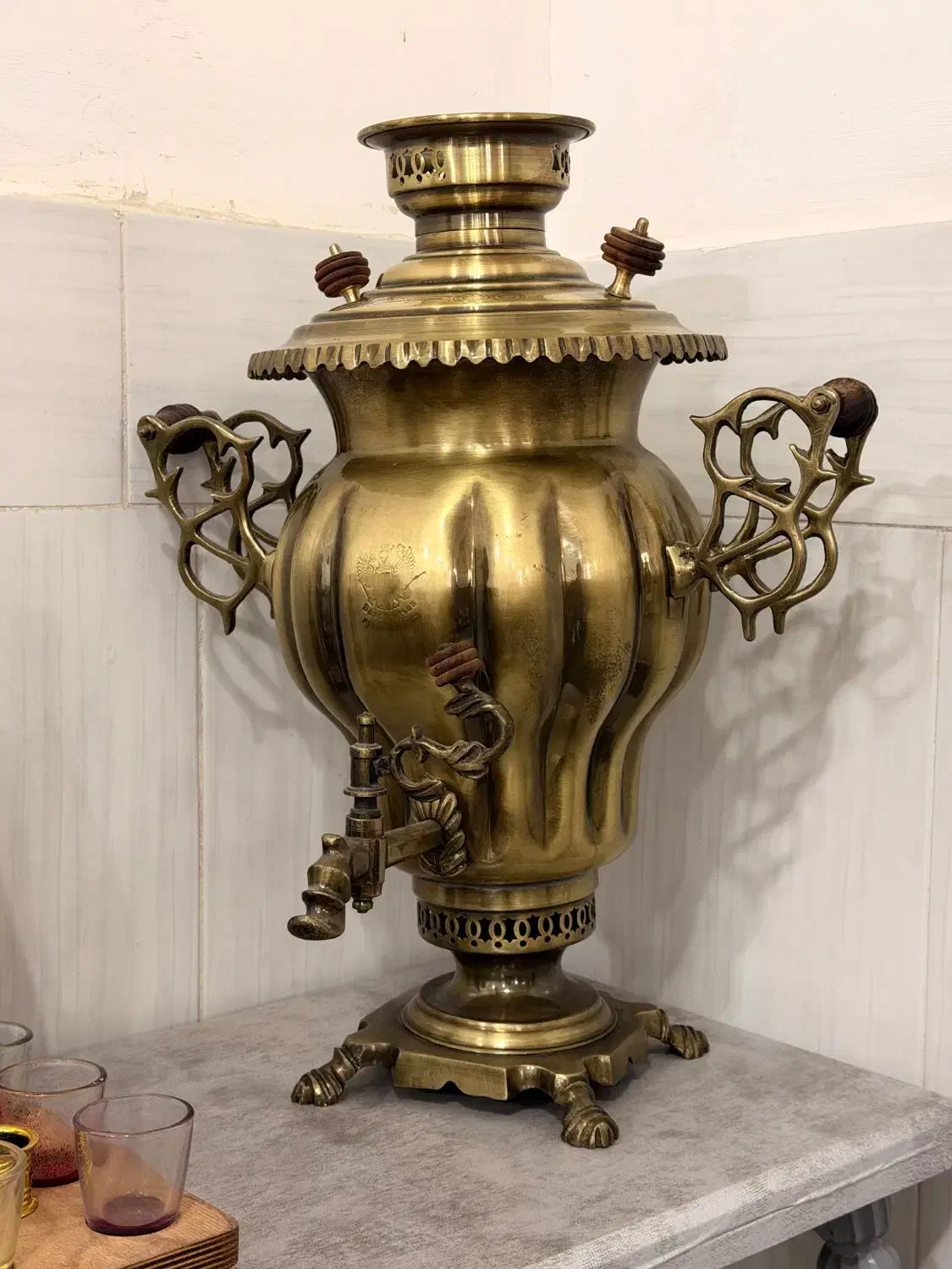 سماور برنجی|کلکسیون اشیاء عتیقه|بیرجند, |دیوار