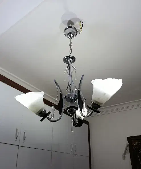 یک جفت لوستر|لوستر و چراغ آویز|قم, باغ کرباسی|دیوار