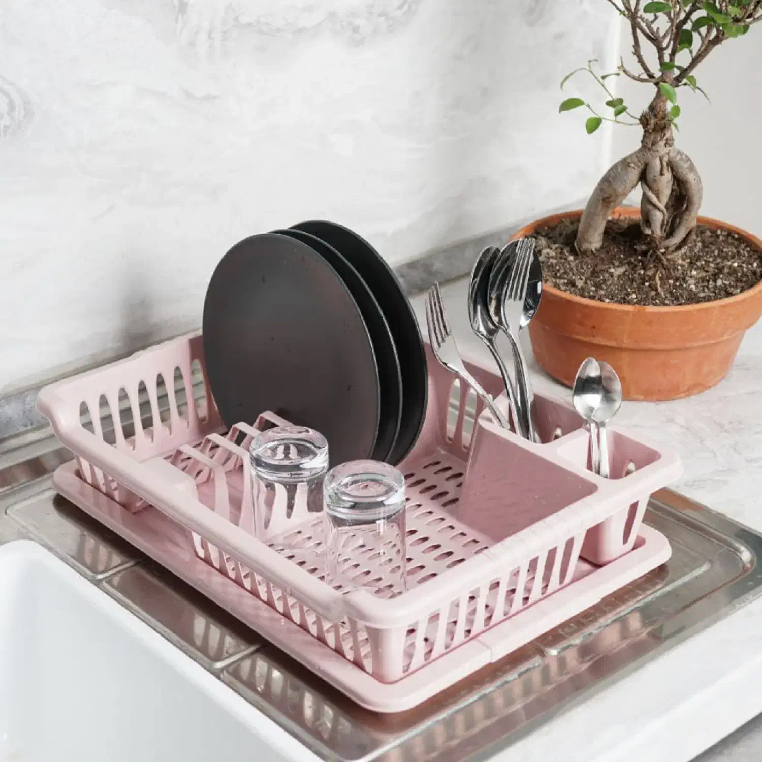 جا ظرفی پلاستیکی کنار سینکی|آبچکان و نظمدهنده ظروف|تربتحیدریه, کاشانی|دیوار