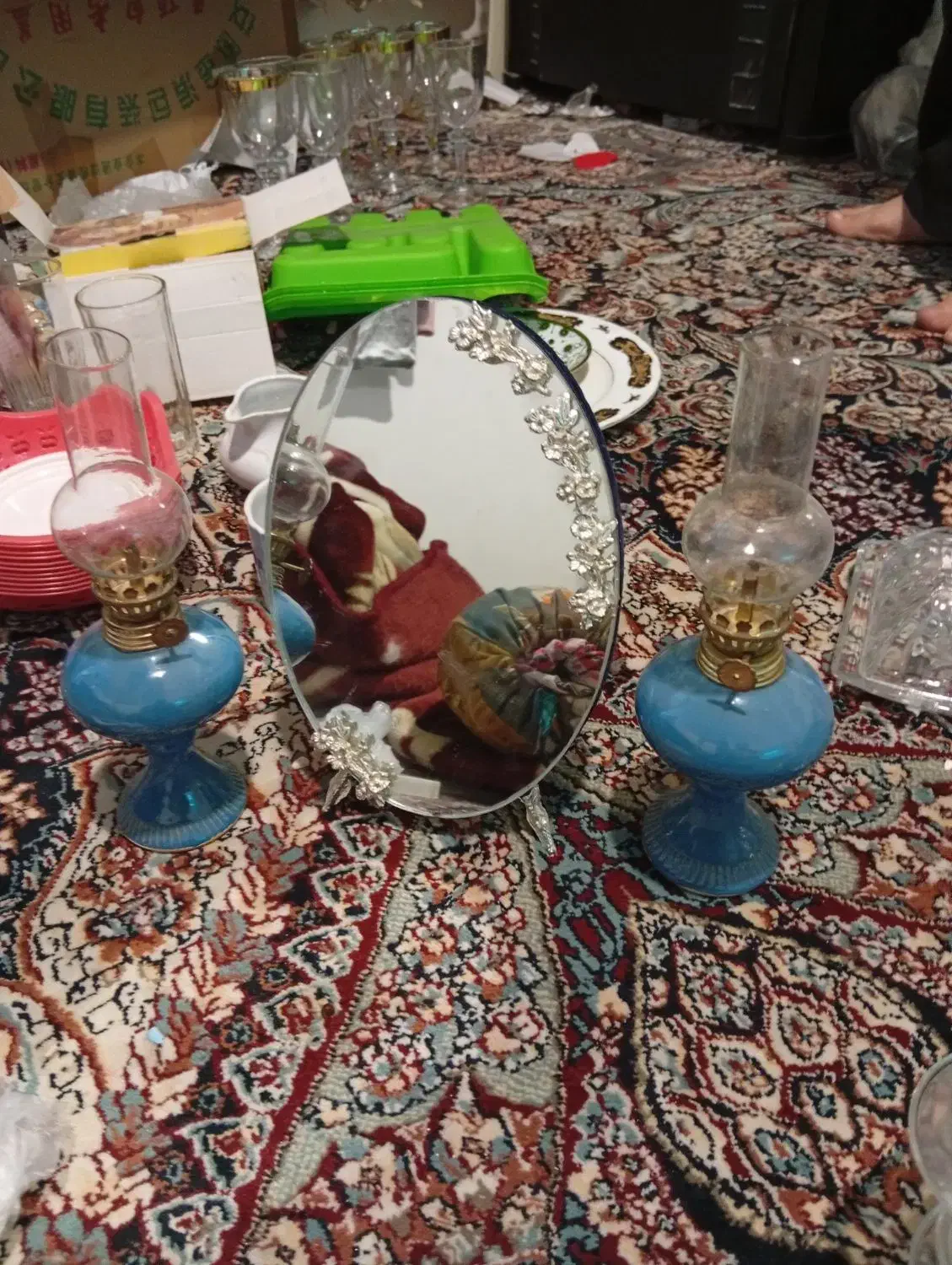 آینه و شمعدان|آینه|قم, ولیعصر|دیوار