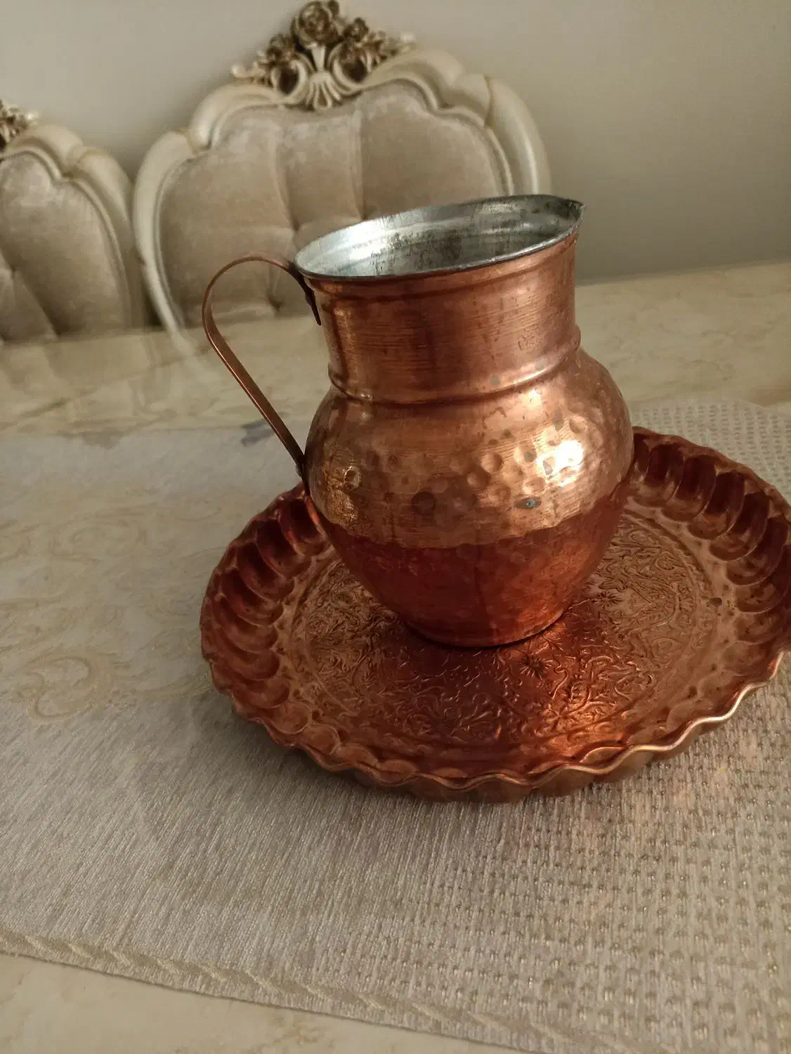 پارچ سینی مسی|ظروف سرو و پذیرایی|تهران, دولاب|دیوار