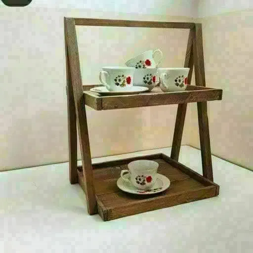 استند دوطبقه چوبی زیبا|آبچکان و نظمدهنده ظروف|بندرعباس, |دیوار