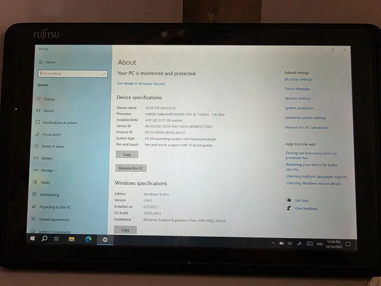 تبلت ویندوزی فوجیتسو با کیبورد، قلم و مموری|تبلت|شیراز, فرگاز|دیوار