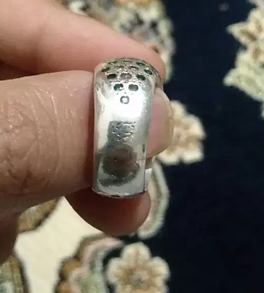 انگشتر نقره سنگ زمرد|جواهرات|نهاوند, |دیوار