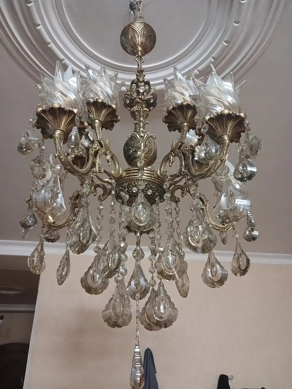 دو عدد لوستر برنجی درحد|لوستر و چراغ آویز|شهریار, شهریار|دیوار