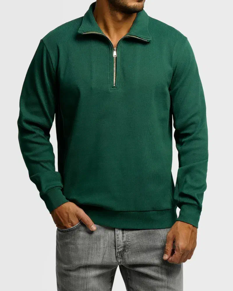 بافت نیم زیپ باکسی ترند NO1 تکی به قیمت عمده|لباس|یاسوج, |دیوار