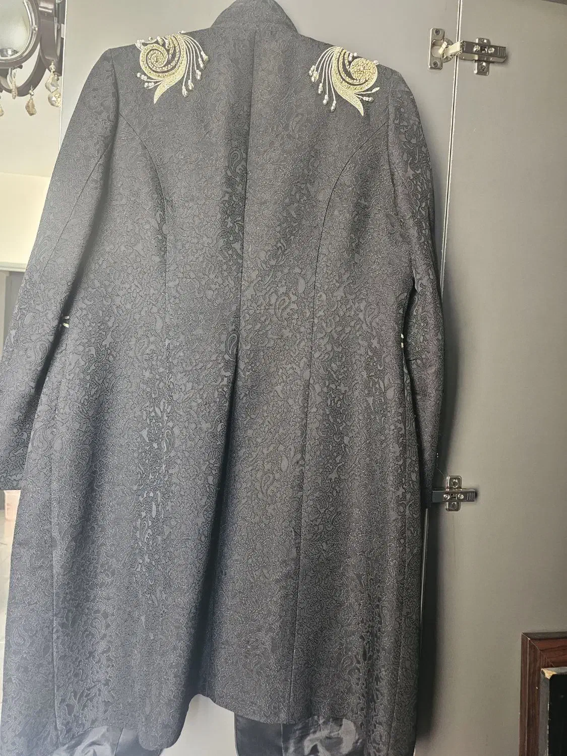 مانتو مشکی سنگ دوزی مجلسی پاییزه سایز ۴۶|لباس|پرند, فاز ۶|دیوار