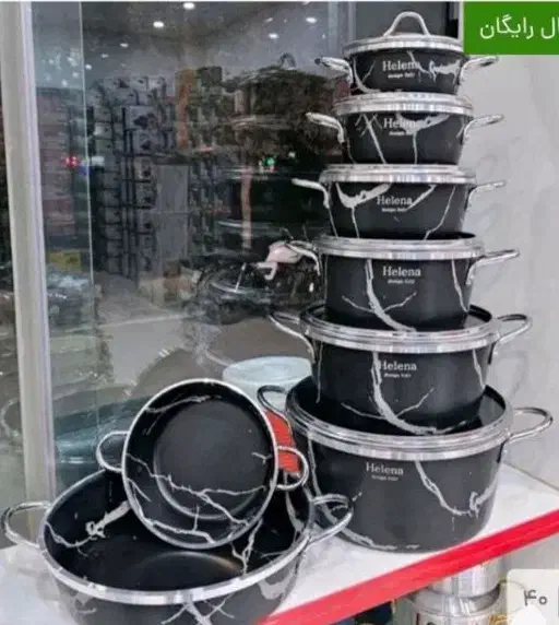 سرویس 14پارچه ماربل طرح سنگ|ظروف پخت‌وپز|نسیم‌شهر, |دیوار